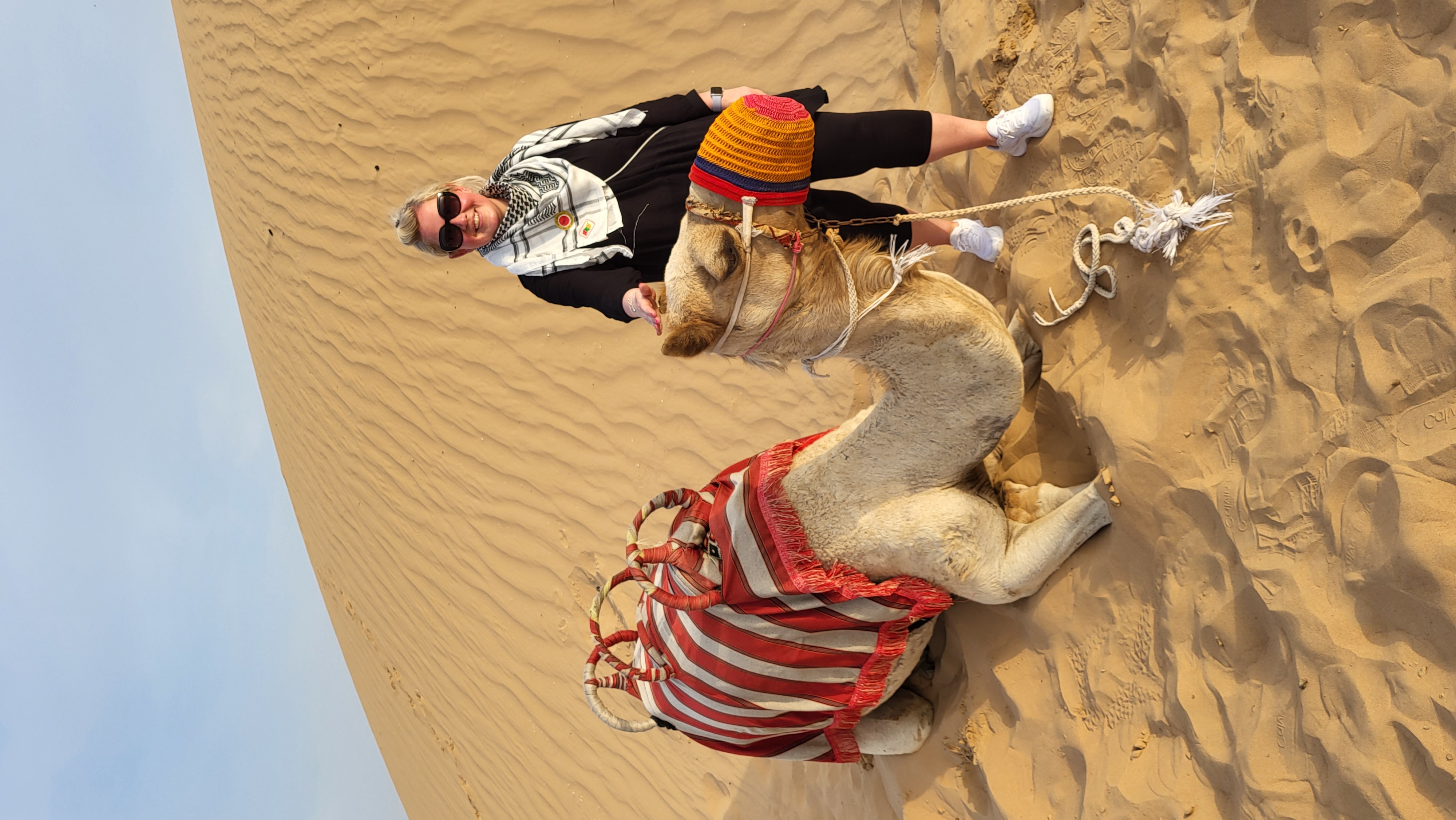 Camel ride in the desert